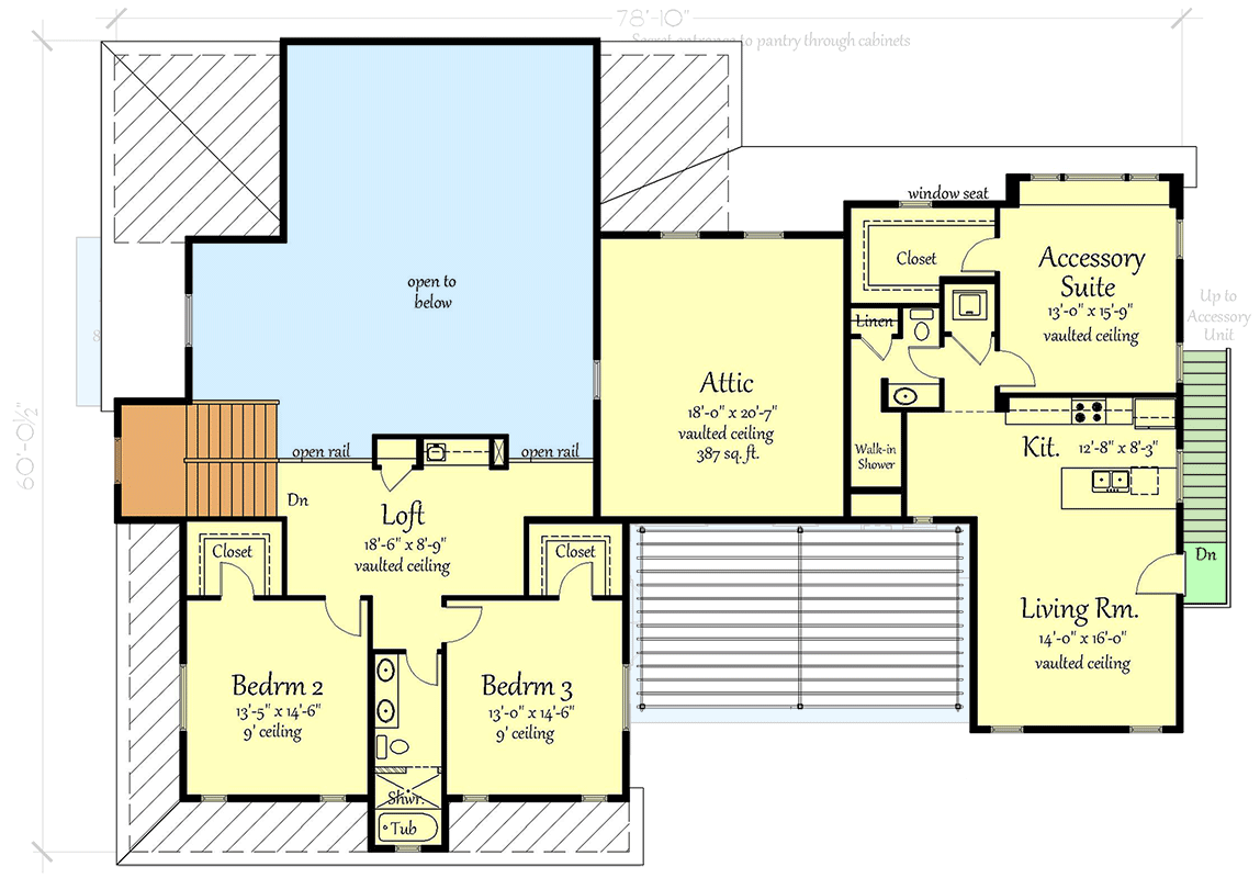 Plan 833025WAT: Modern Farmhouse Plan for Corner Lot with Attached 1-Bed Apartment  - 4134 Sq Ft - Floor Plan - 2nd Floor - Contemporary, Modern Farmhouse, New American, Transitional