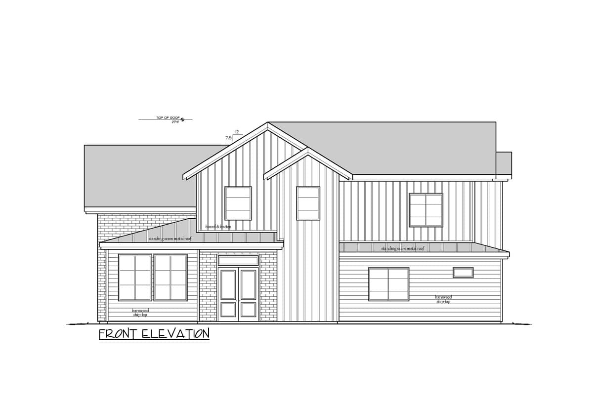 Plan 833025WAT: Modern Farmhouse Plan for Corner Lot with Attached 1-Bed Apartment  - 4134 Sq Ft - Image #32 - Contemporary, Modern Farmhouse, New American, Transitional