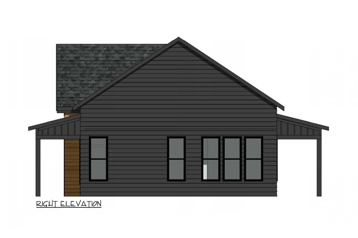 Plan 421007HFC: 2-Bedroom Modern Farmhouse Cottage Under 1000 Sq Ft - Image #5 - Cottage, Country, Modern Farmhouse, New American