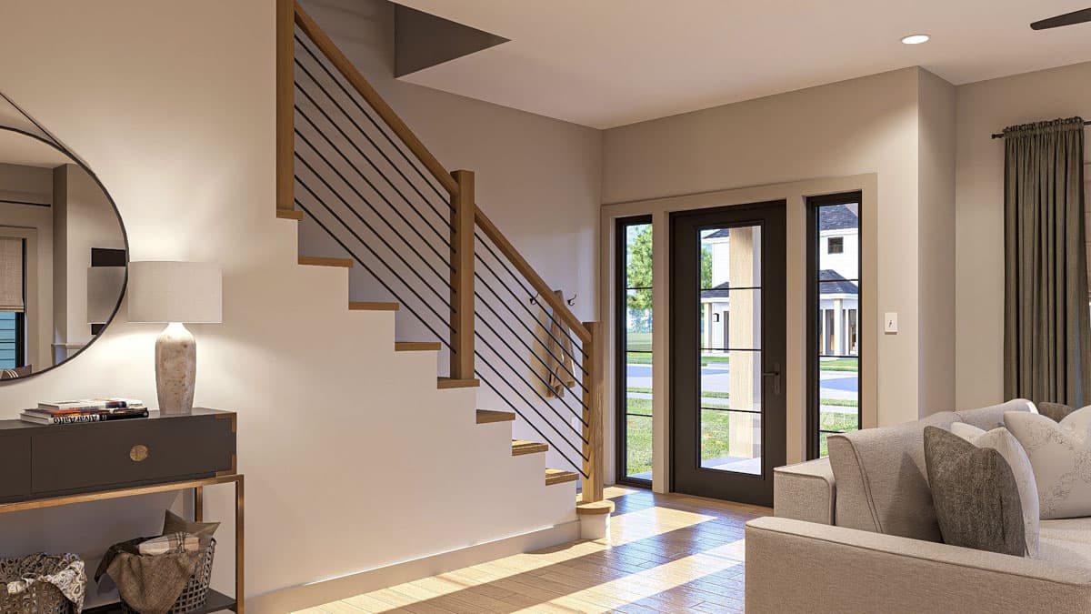 Plan 623458DJ: Two-Story Traditional House Plan for Narrow Lot Under 1700 Sq Ft - Image #8 - Traditional, Transitional