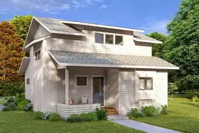 Two-Story Bungalow House Plan with Master Suite Sitting Area - 1859 Sq Ft