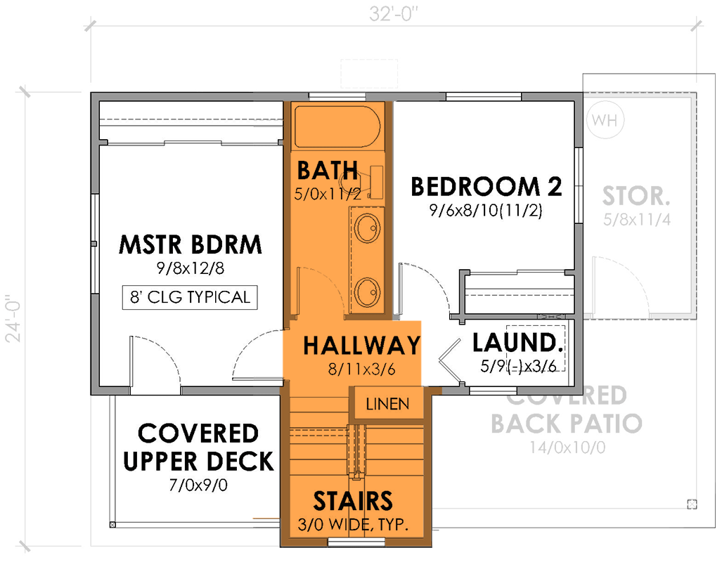 Plan 470305REY: Two Story Modern Farmhouse Cottage Plan with 2-beds upstairs - 879 Sq Ft - Floor Plan - 2nd Floor - Alternate Layout (Included) - Cottage, Modern Farmhouse, New American, Transitional