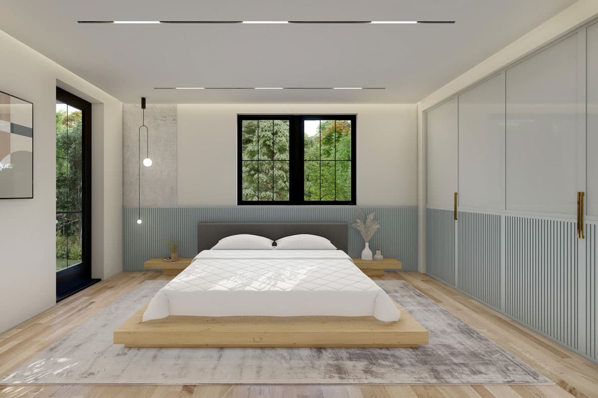 Plan 470305REY: Two Story Modern Farmhouse Cottage Plan with 2-beds upstairs - 879 Sq Ft - Image #7 - Cottage, Modern Farmhouse, New American, Transitional