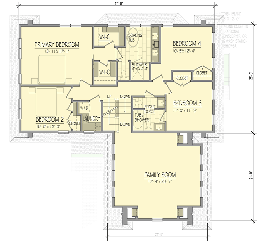 Plan 654021KNA: Three-Story Shingle Style House Plan with Flex Room and Family Room - 2852 Sq Ft - Floor Plan - 2nd Floor - Beach, Cape Cod, Colonial, Cottage, Shingle
