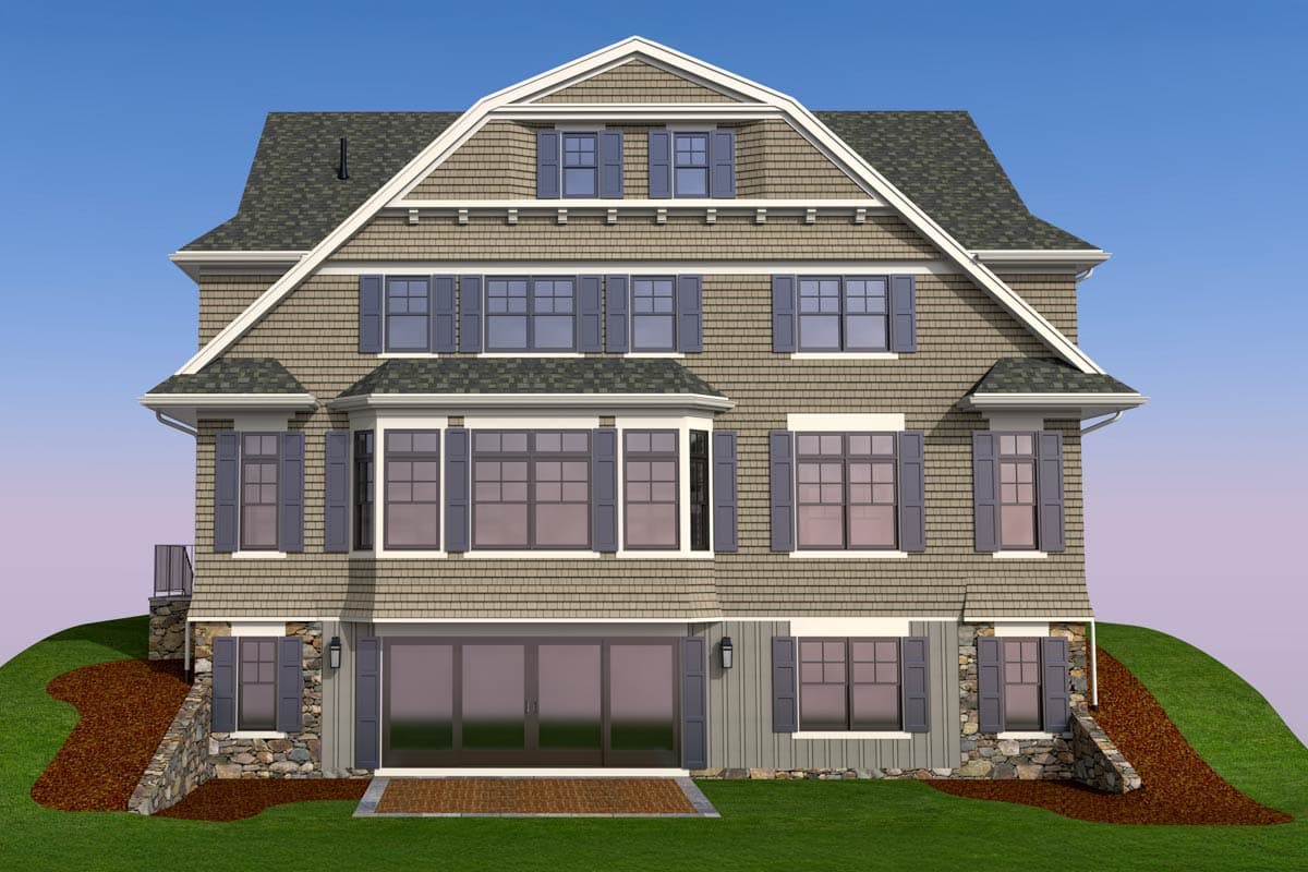 Plan 654021KNA: Three-Story Shingle Style House Plan with Flex Room and Family Room - 2852 Sq Ft - Image #9 - Beach, Cape Cod, Colonial, Cottage, Shingle