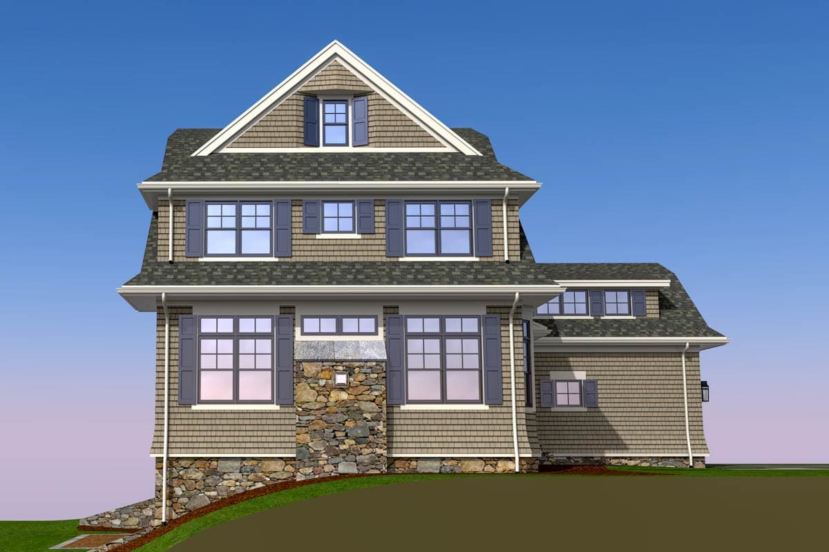 Plan 654021KNA: Three-Story Shingle Style House Plan with Flex Room and Family Room - 2852 Sq Ft - Image #10 - Beach, Cape Cod, Colonial, Cottage, Shingle