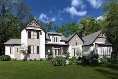 5-Bed Transitional House Plan with Home Office and Den - 4119 Sq Ft