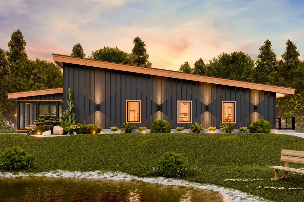 Plan 25839GE: 3-Bed Contemporary Lake House Plan With Front-Sloping Lot - 2890 Sq Ft - Image #8 - Contemporary