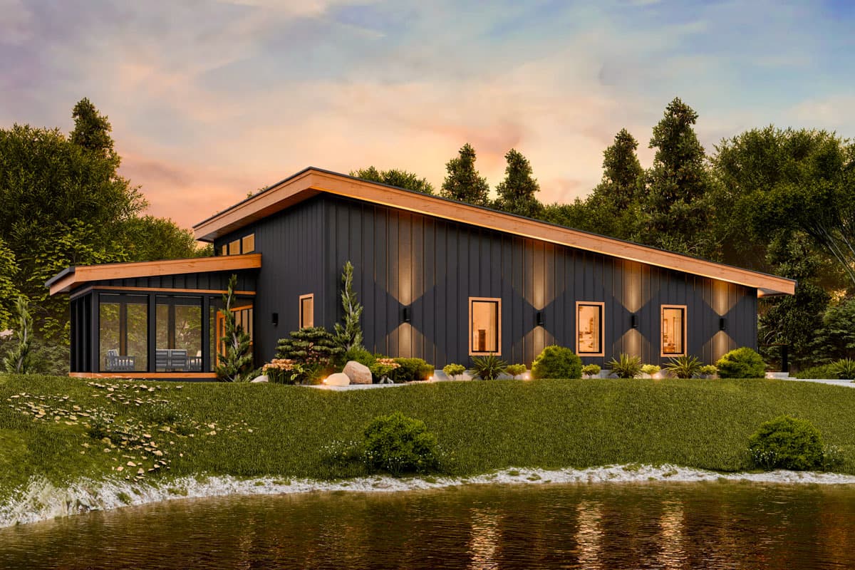 Plan 25839GE: 3-Bed Contemporary Lake House Plan With Front-Sloping Lot - 2890 Sq Ft - Image #6 - Contemporary