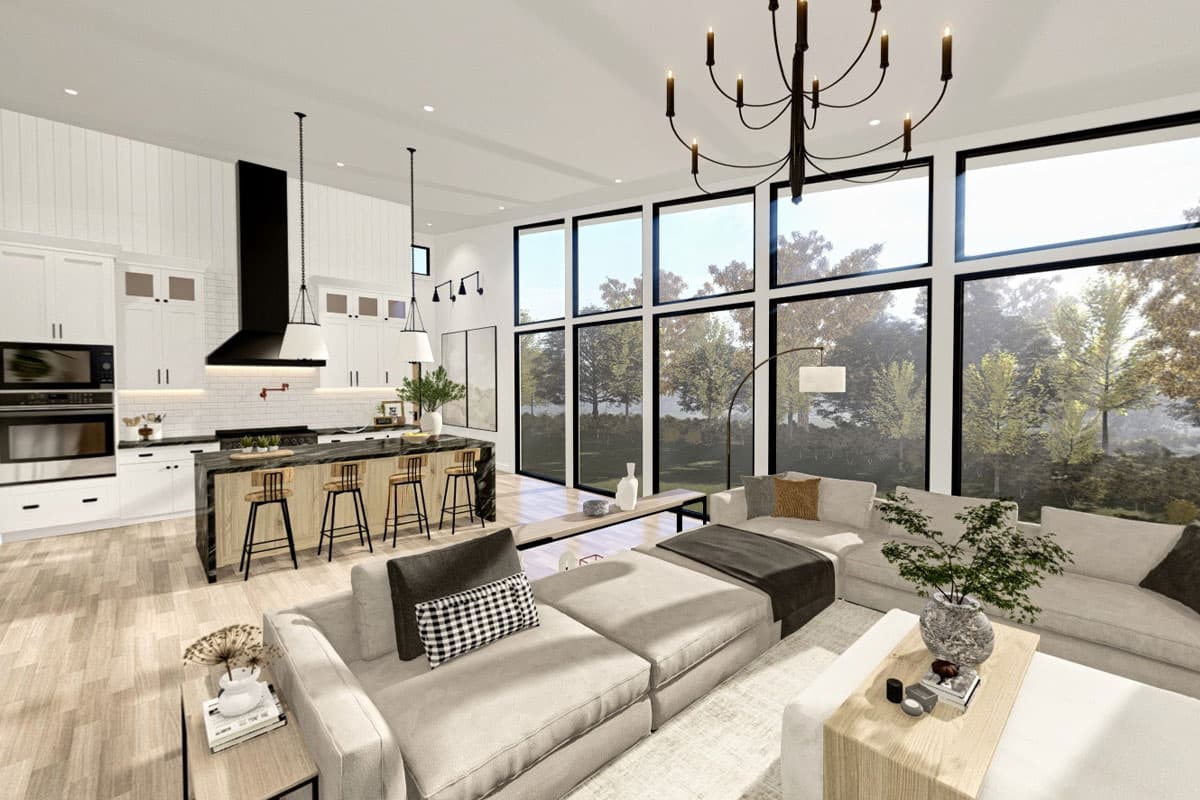 Plan 25839GE: 3-Bed Contemporary Lake House Plan With Front-Sloping Lot - 2890 Sq Ft - Virtual Tour Cover Image - Contemporary