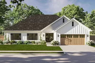 3-Bed Country House Plan with Jack and Jill Bath - 1953 Sq Ft