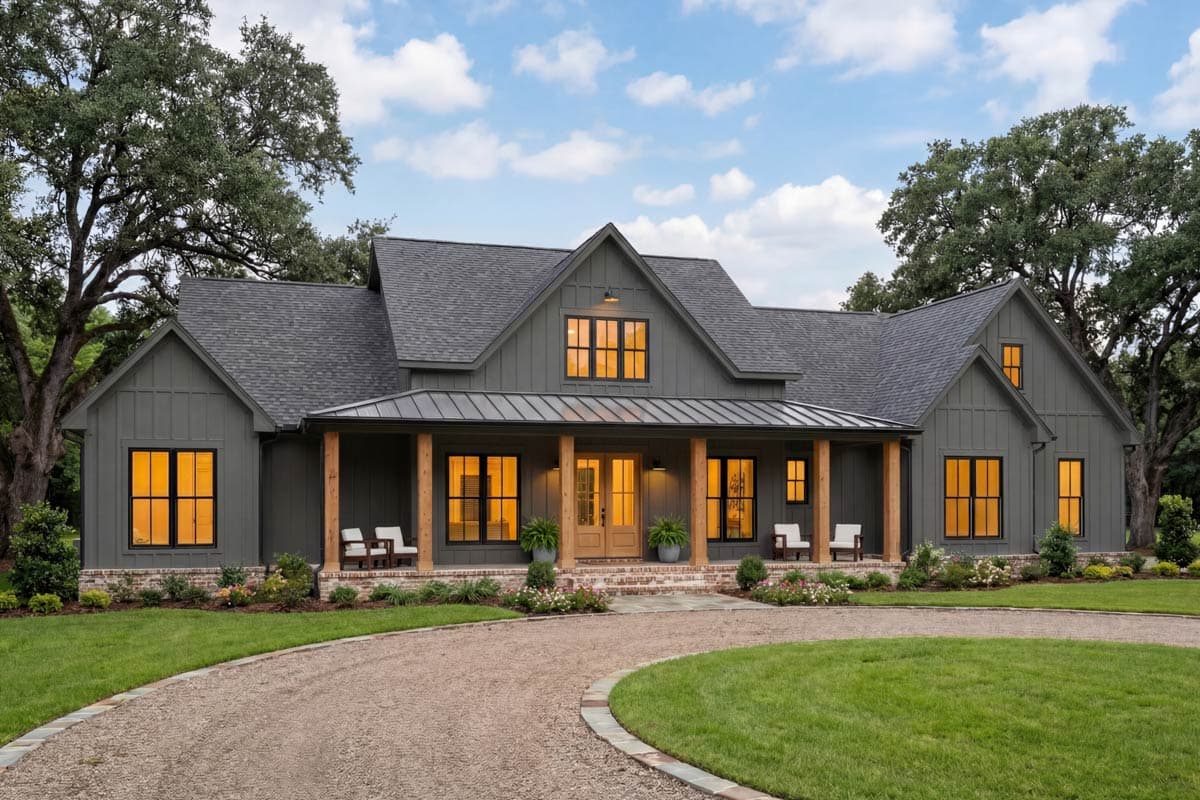 Plan 51987HZ: Spacious Modern Farmhouse House Plan with 4 Beds, Office, and Outdoor Living - Image #4 - Country, Modern Farmhouse, Traditional