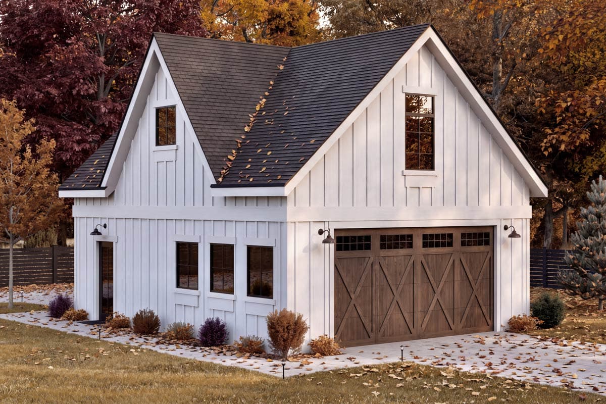 Plan image - 520027RKY:2-Car Garage ADU Plan with Second Floor Studio and Office - 575 Sq Ft