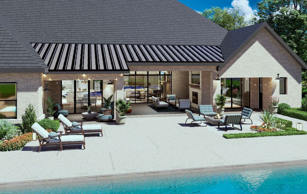 Plan 36710TX: 4-Bed Modern Acadian House Plan with Outdoor Living Space - 4096 Sq Ft  - Image #9 - Acadian, French Country, Southern
