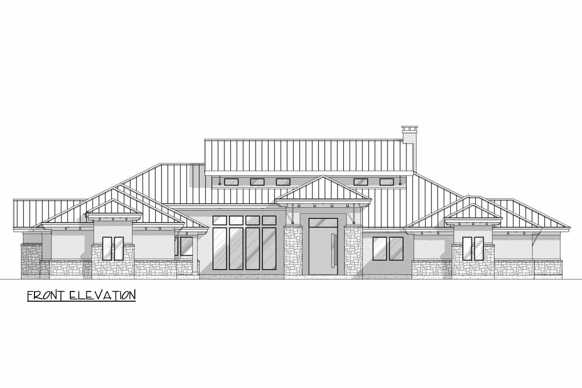 Plan 307729RAD: 5-Bed Texas Hill Country House Plan with Media and Game Room - 5000 Sq Ft - Image #12 - Hill Country, Transitional