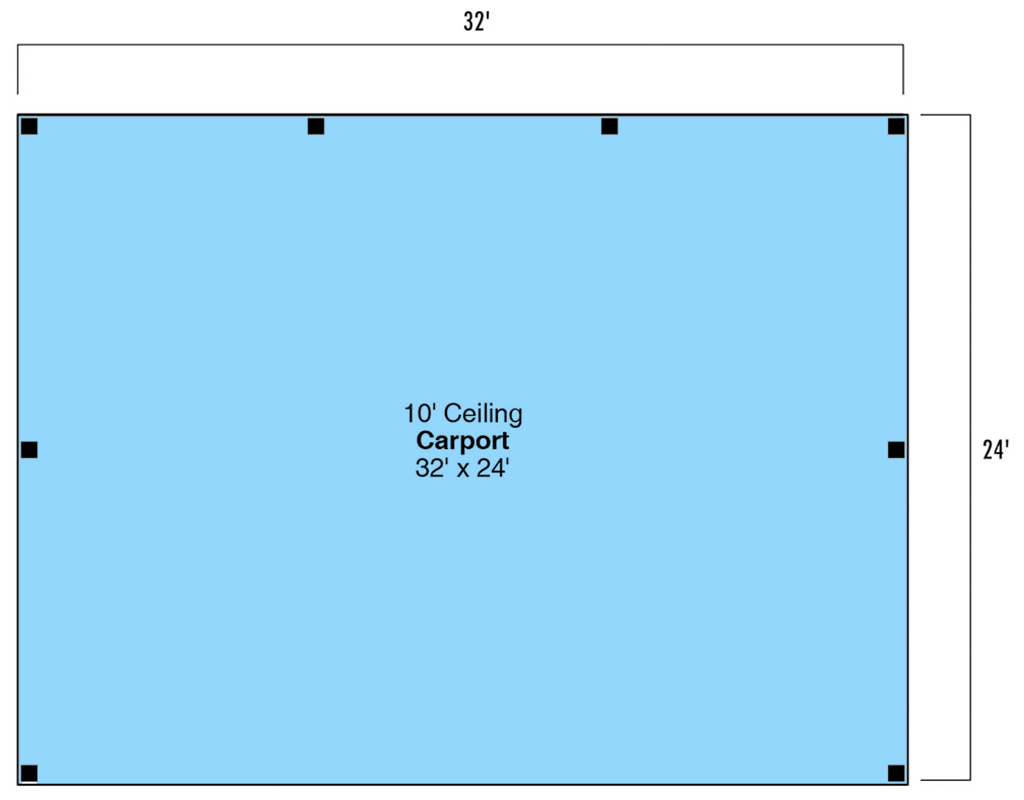 Plan 72451DA: 3-Car Detached Carport - 768 Sq Ft - Floor Plan - Main Level - Traditional