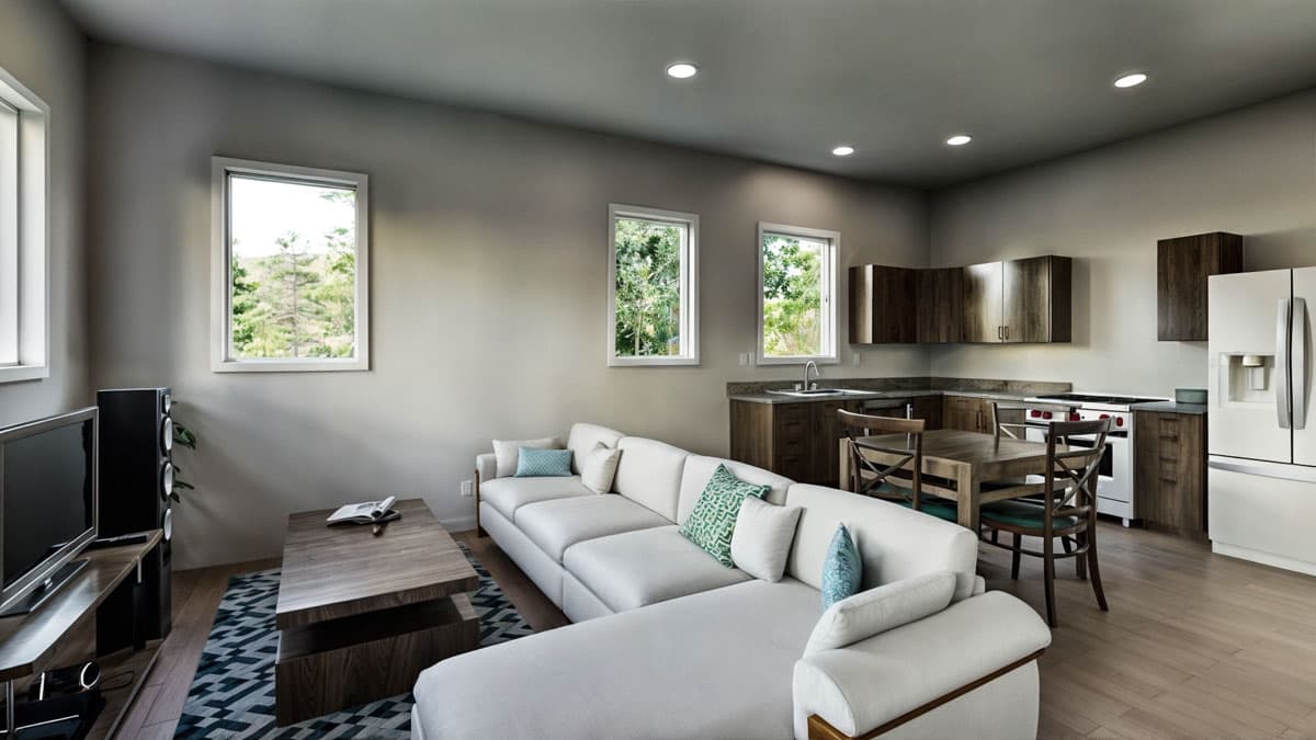 Plan 307730RAD: 1-Bed Transitional Hill County ADU with Open Concept Living Area - 720 Sq Ft - Image #9 - Craftsman, Hill Country, Transitional