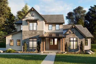 4-Bed Modern Farmhouse Plan with Loft - 3288 Sq Ft