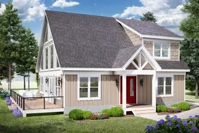 4-Bed Craftsman Cottage House Plan with Loft - 2413 Sq Ft