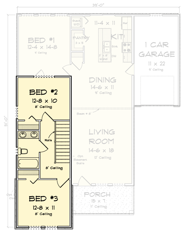 Plan 52390WM: Two-Story Traditional House Plan with 4 Bedrooms - 1746 Sq Ft - Floor Plan - 2nd Floor - Country, Traditional