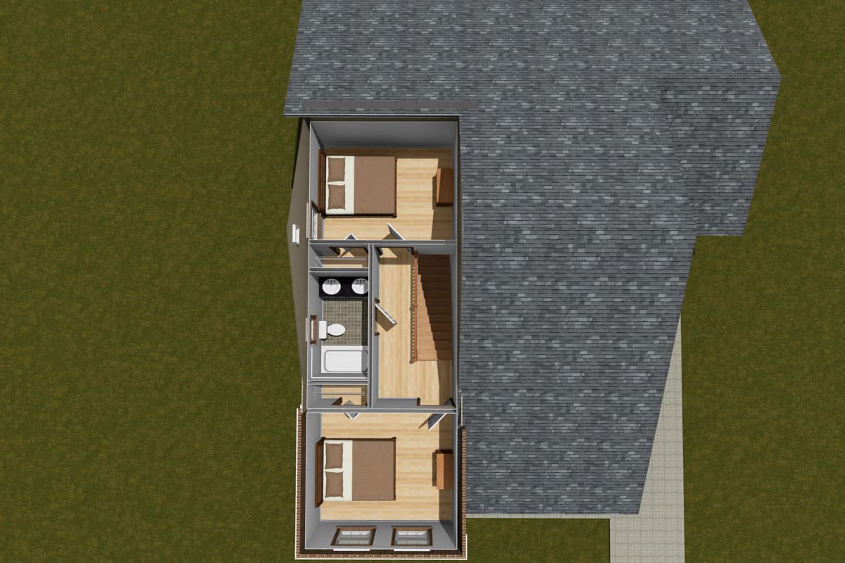Plan 52390WM: Two-Story Traditional House Plan with 4 Bedrooms - 1746 Sq Ft - Image #7 - Country, Traditional