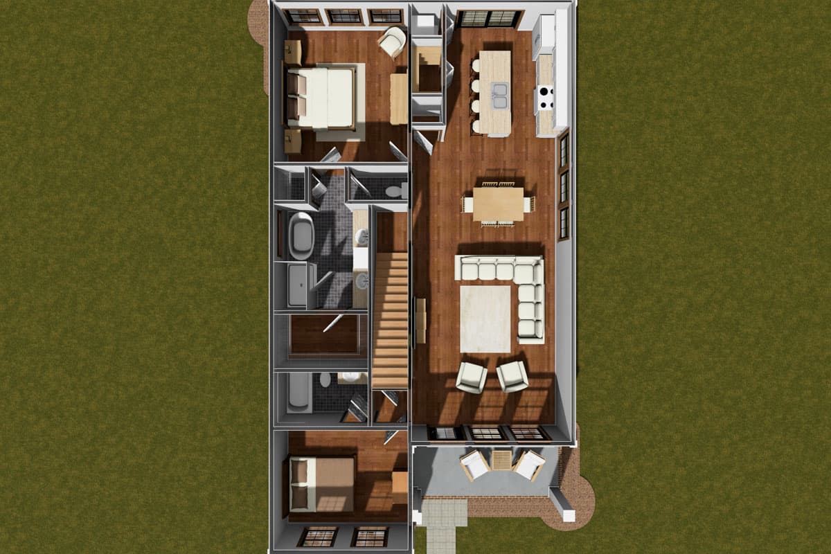 Plan 52392WM: 4-Bed Traditional House Plan with Open-Concept Living Space - 1746 Sq Ft - Image #11 - Country, Traditional