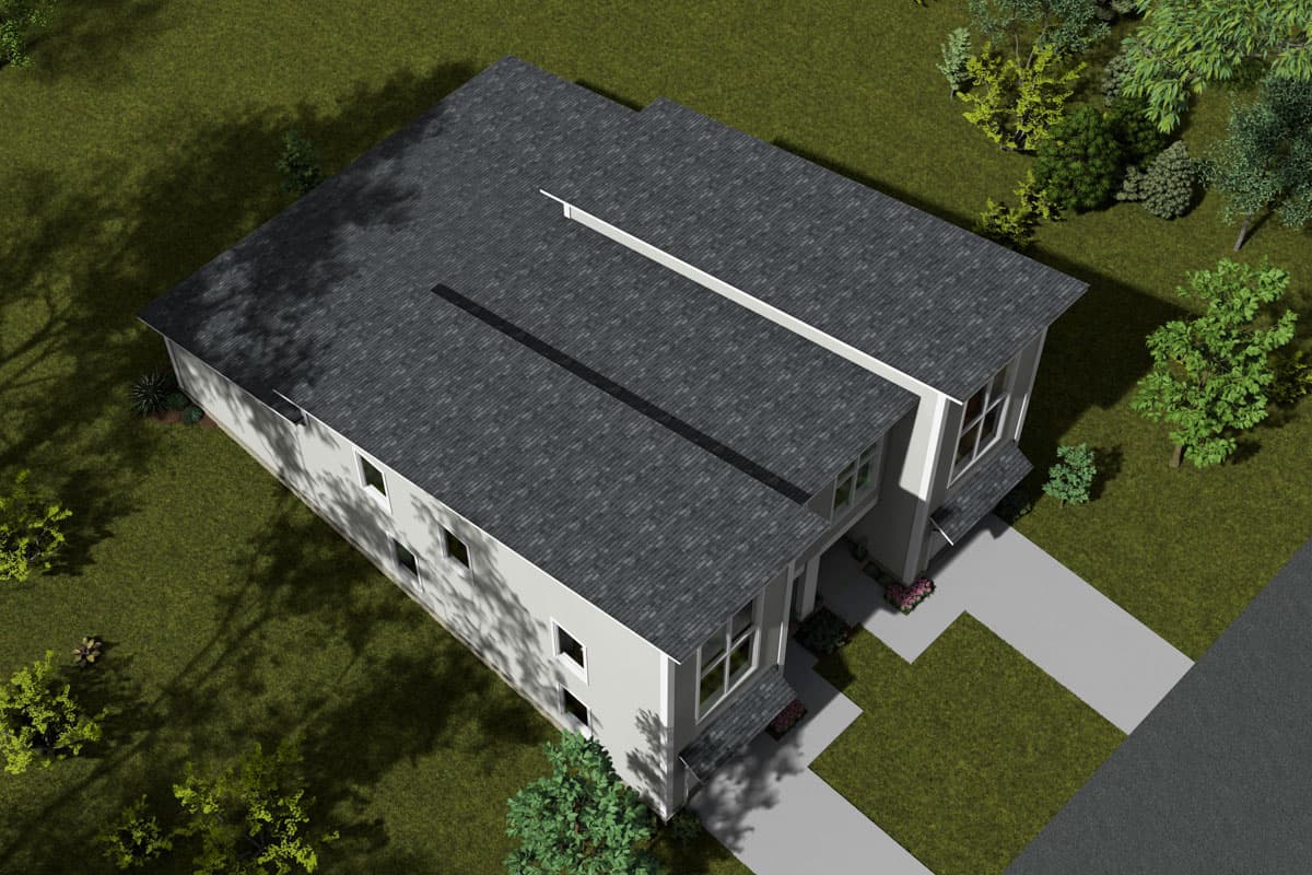 Plan 52393WM: Two-Story Contemporary Duplex with 3-Beds Per Unit Under 1400 Sq Ft - Image #6 - Contemporary