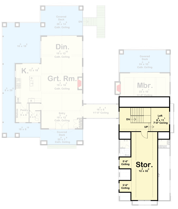 Plan 623462DJ: European-Style Lake House Plan with Optionally Finished Lower Level - 2494 Sq Ft - Floor Plan - 2nd Floor - European, Transitional