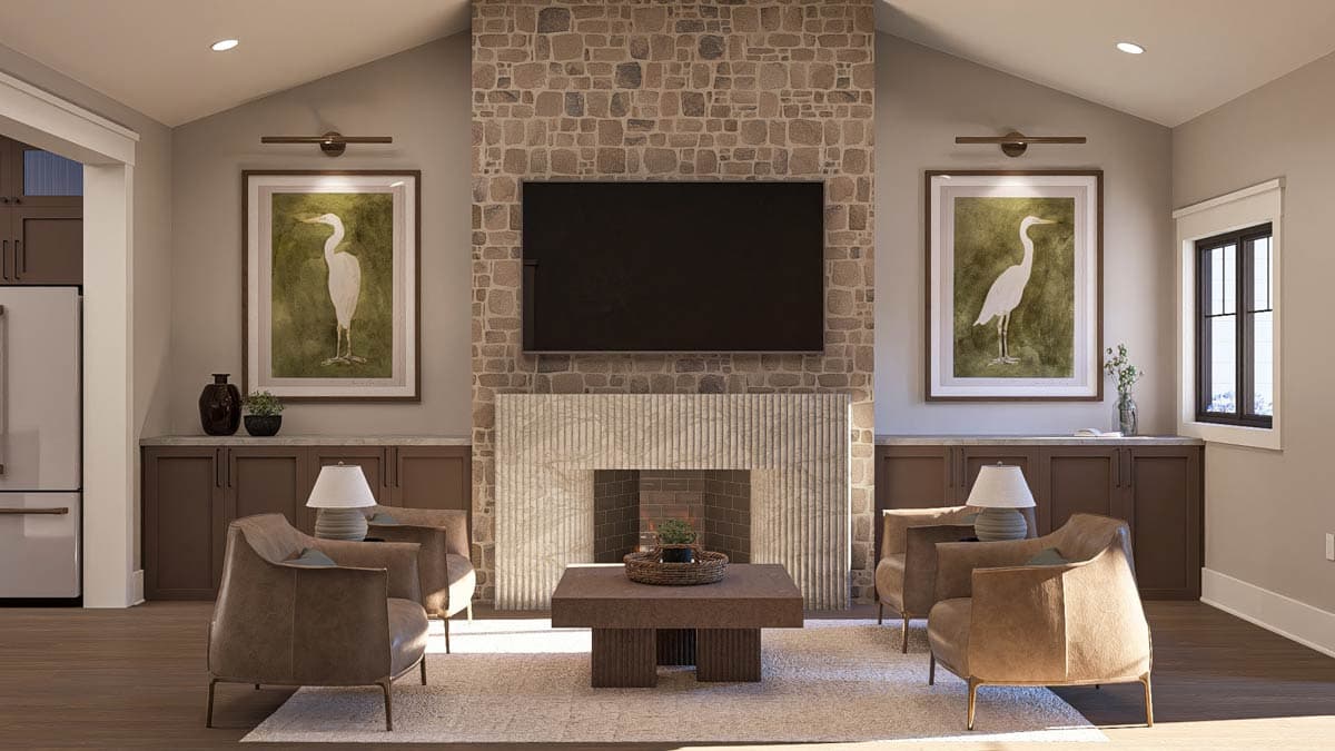 Plan 623463DJ: One-Story Craftsman Duplex with Matching 2-Bed Units Under 1250 Sq Ft - Image #7 - Country, Craftsman