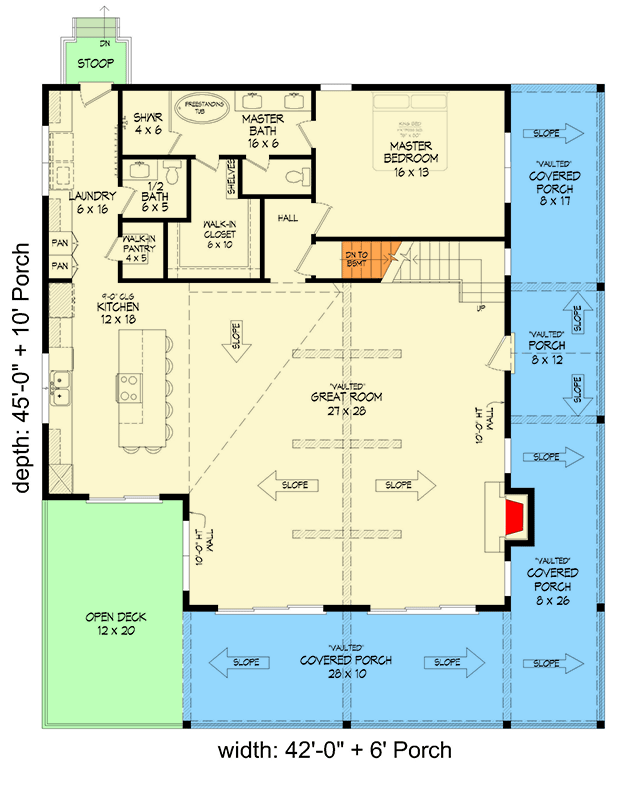 Plan 680498VR: 5 to 6 Bedroom Mountain House Plan with Wrap Around Porch - 4068 Sq Ft - Floor Plan - Main Level - Country, Craftsman, Mountain