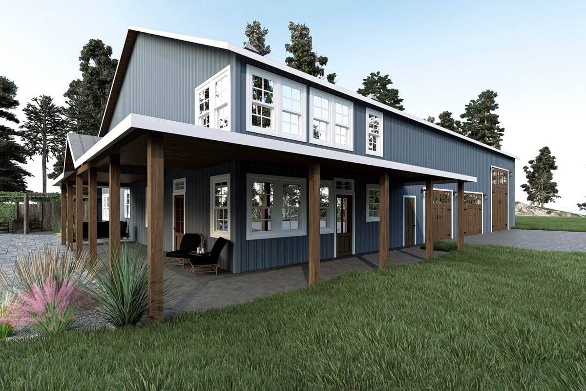Plan 400025FTY: 3-Bed Barndominium House Plan with Oversized Garage - 2882 Sq Ft - Image #7 - Barndominium, Country