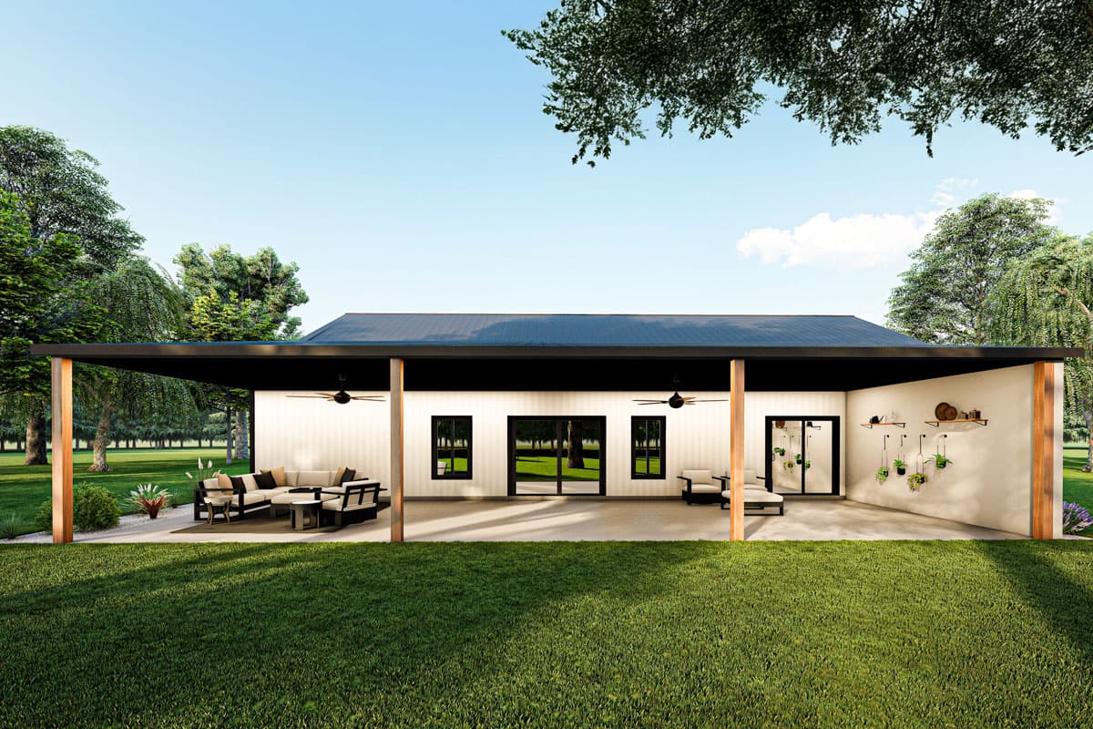 Plan 400026FTY: 3-Bed Barndominium House Plan with Finished Upstairs Bonus Space - 2528 Sq Ft - Image #8 - Barndominium, Country