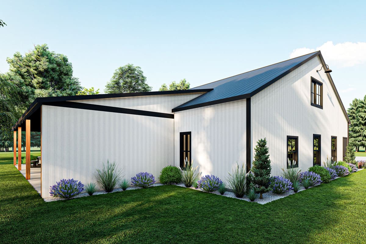 Plan 400026FTY: 3-Bed Barndominium House Plan with Finished Upstairs Bonus Space - 2528 Sq Ft - Image #9 - Barndominium, Country