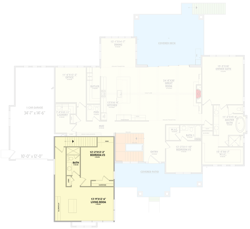 Plan 849046PGE: Two-Story Transitional Farmhouse Plan with Optionally Finished Lower Level - 3484 Sq Ft - Floor Plan - 2nd Floor - Country, Farmhouse, Transitional