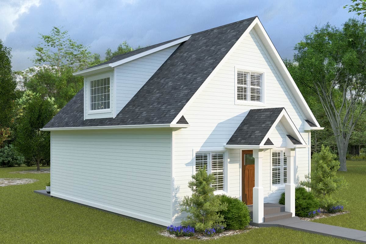 Plan 61564UT: Traditional Country ADU House Plan with 2 Beds - 1310 Sq Ft - Image #6 - Country, Traditional