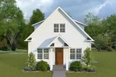 Traditional Country ADU House Plan with 2 Beds - 1310 Sq Ft