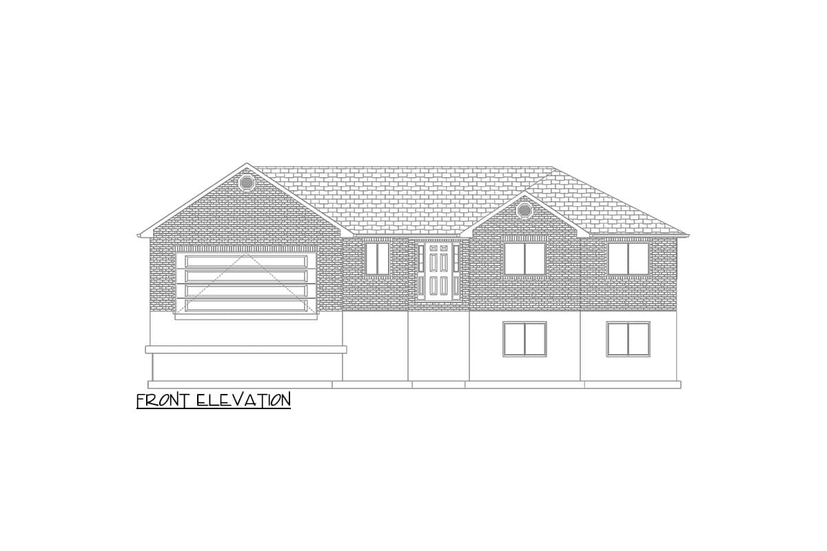 Plan 61565UT: 3-Bed Traditional Ranch House Plan with Clustered Bedrooms - 1479 Sq Ft - Image #8 - Ranch, Traditional