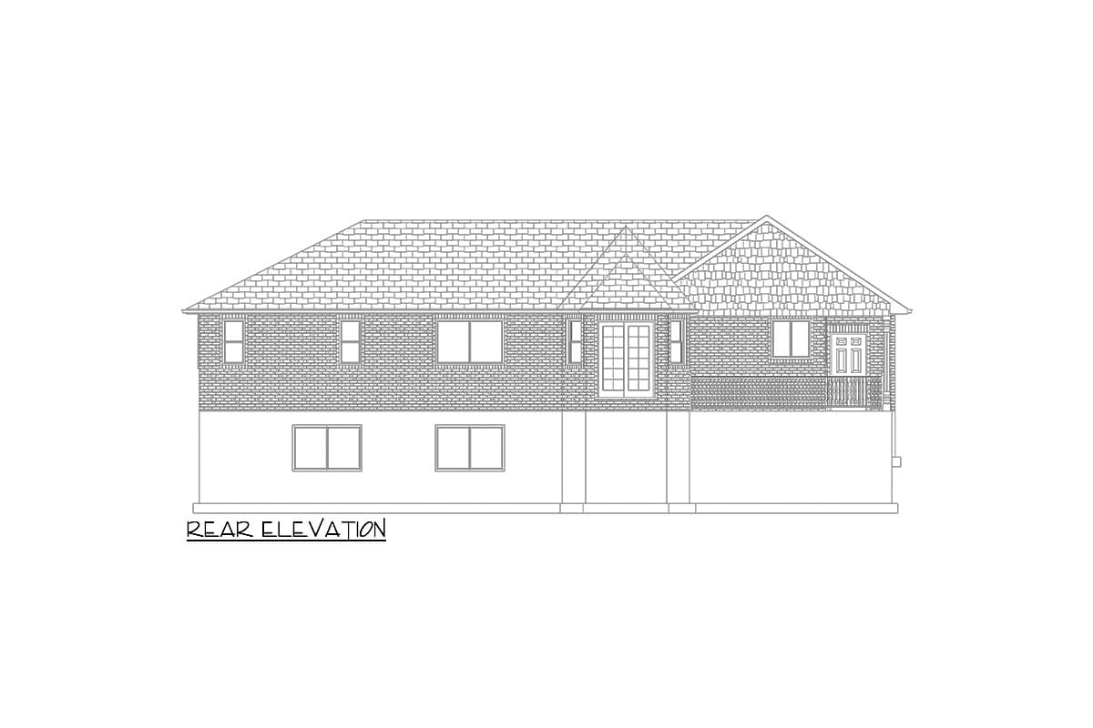 Plan 61565UT: 3-Bed Traditional Ranch House Plan with Clustered Bedrooms - 1479 Sq Ft - Image #10 - Ranch, Traditional