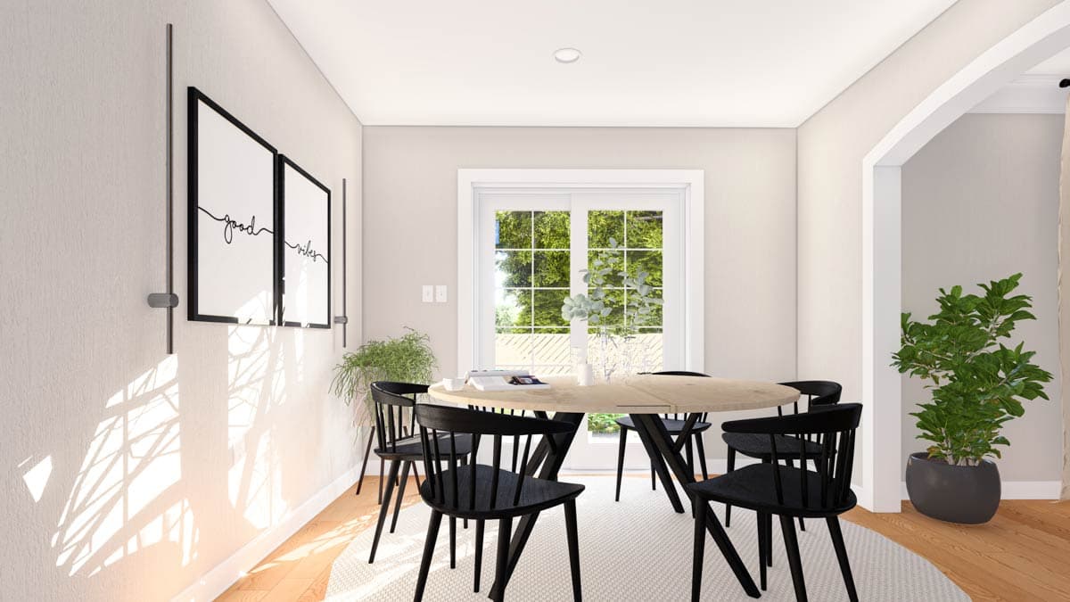 Plan 61565UT: 3-Bed Traditional Ranch House Plan with Clustered Bedrooms - 1479 Sq Ft - Image #5 - Ranch, Traditional