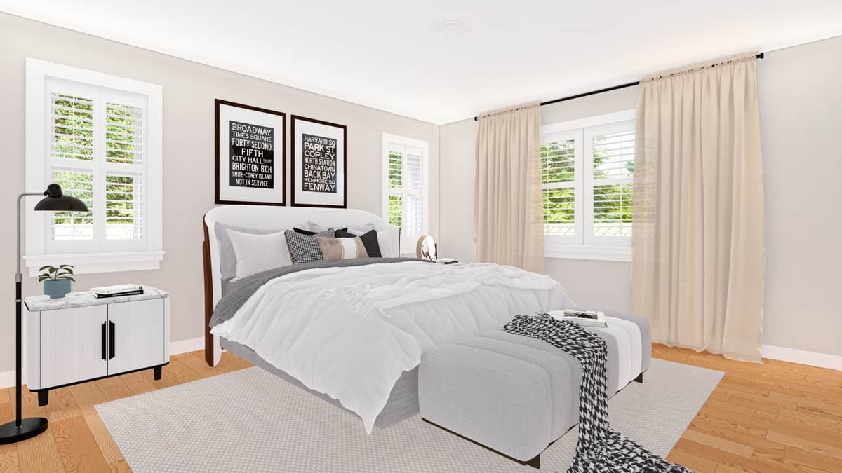 Plan 61565UT: 3-Bed Traditional Ranch House Plan with Clustered Bedrooms - 1479 Sq Ft - Image #7 - Ranch, Traditional