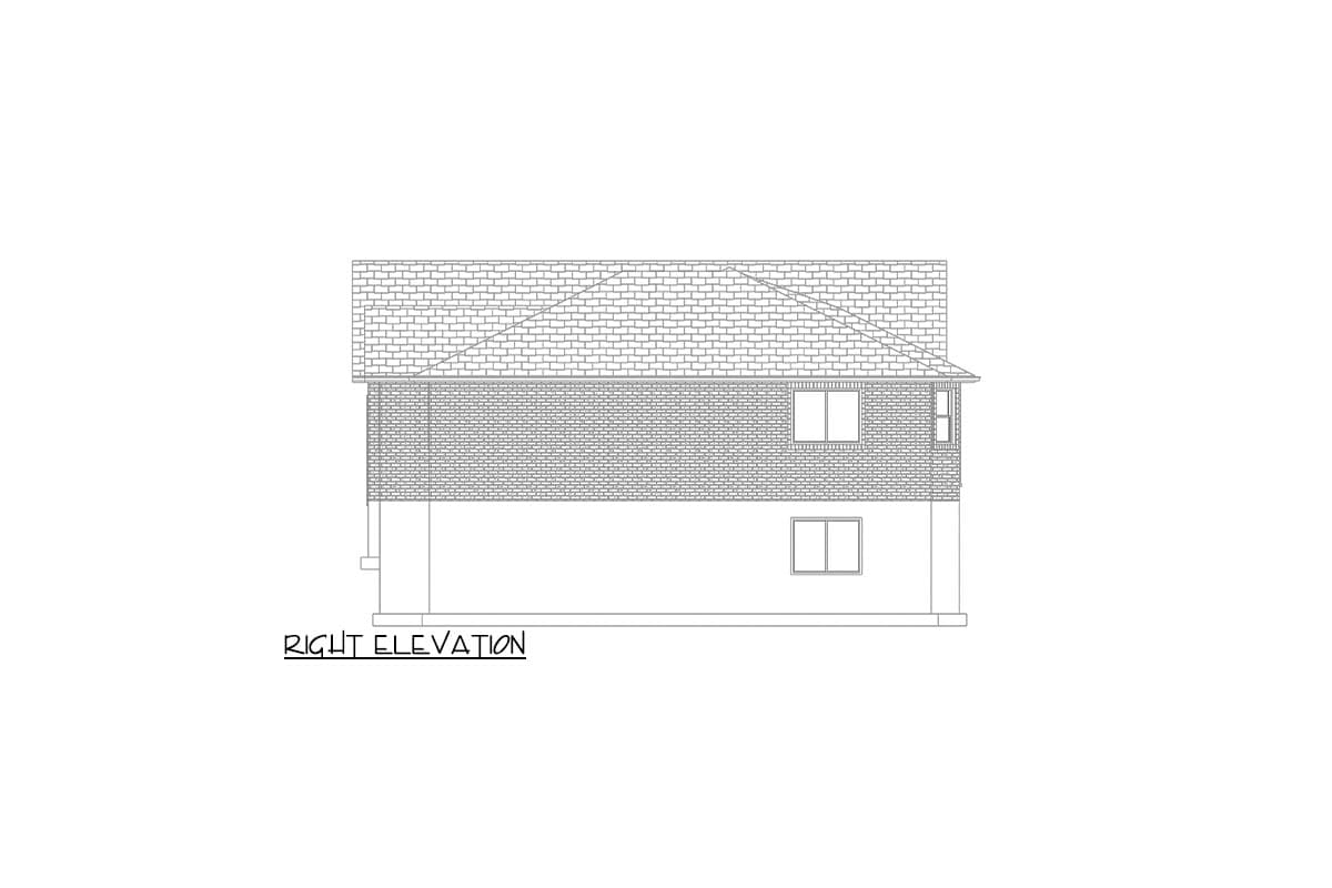 Plan 61565UT: 3-Bed Traditional Ranch House Plan with Clustered Bedrooms - 1479 Sq Ft - Image #11 - Ranch, Traditional