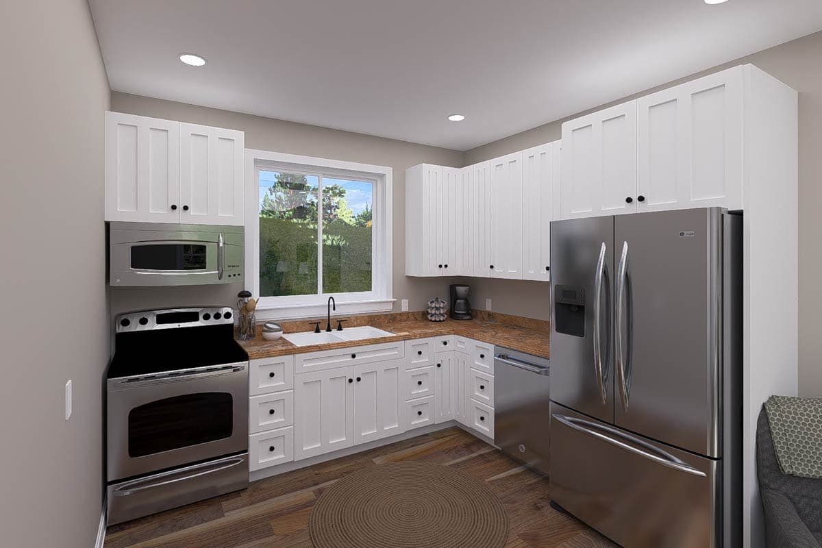 Plan 61567UT: 1-Bed ADU House Plan Under 700 Sq Ft - Image #9 - Country, Traditional