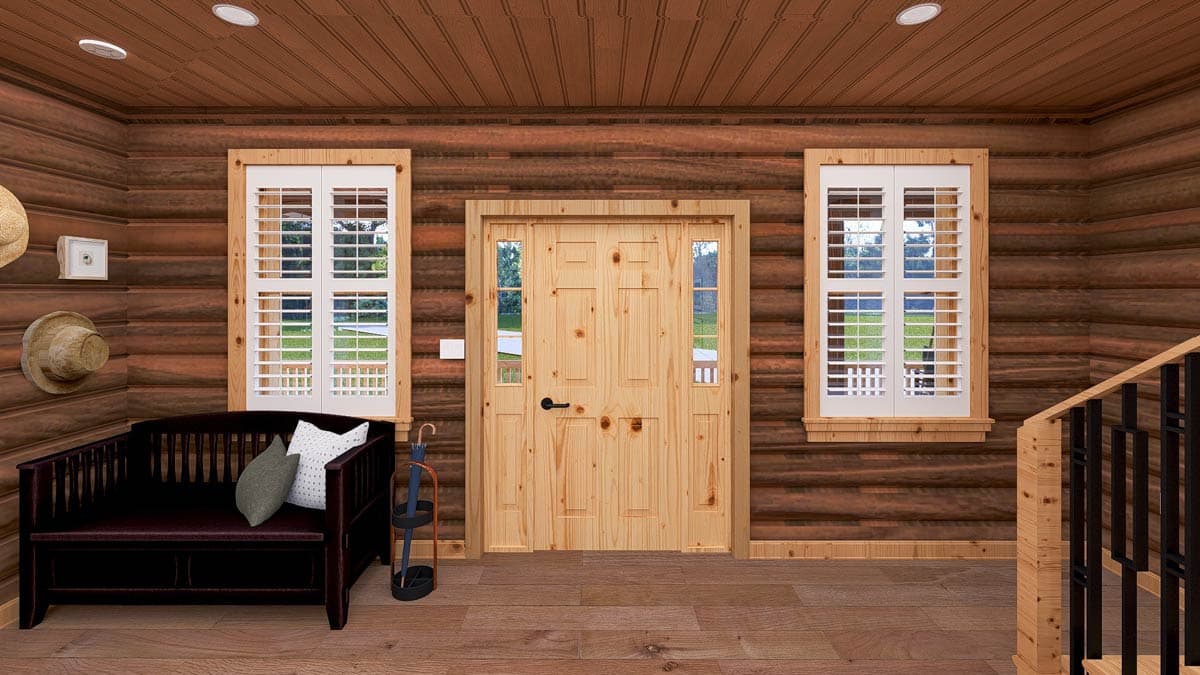 Plan 61569UT: 4-Bed Mountain Log Cabin House Plan with Warp-Around Porch - 4010 Sq Ft - Image #21 - Log Cabin, Mountain