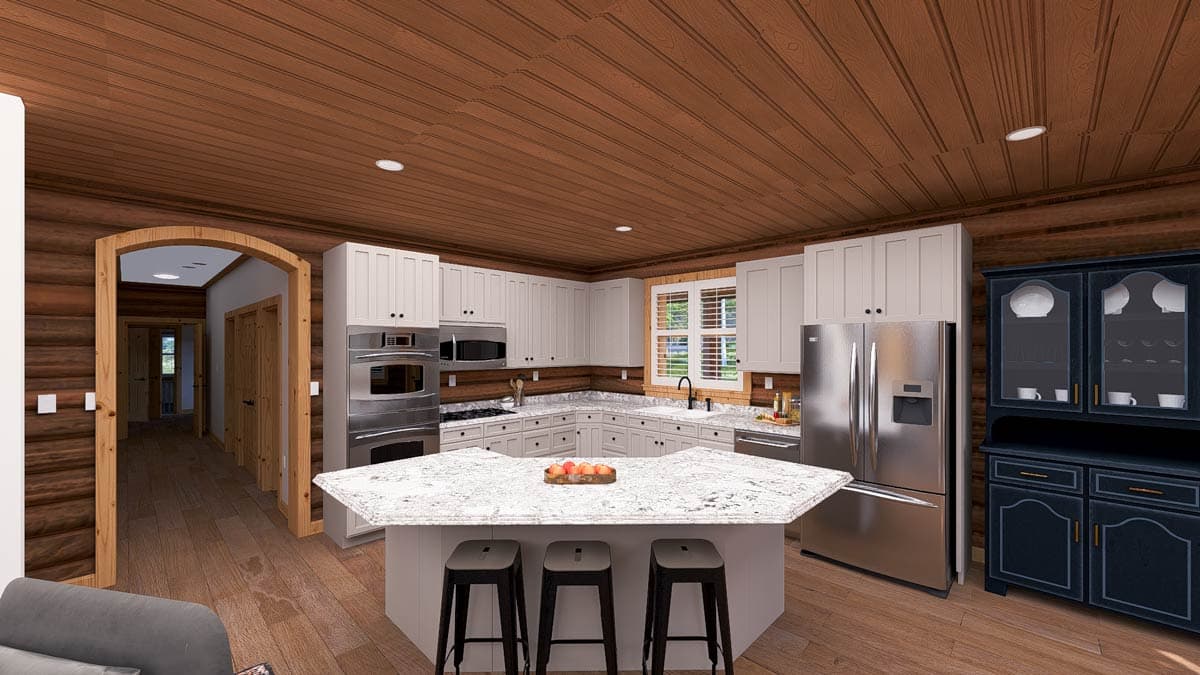 Plan 61569UT: 4-Bed Mountain Log Cabin House Plan with Warp-Around Porch - 4010 Sq Ft - Image #26 - Log Cabin, Mountain