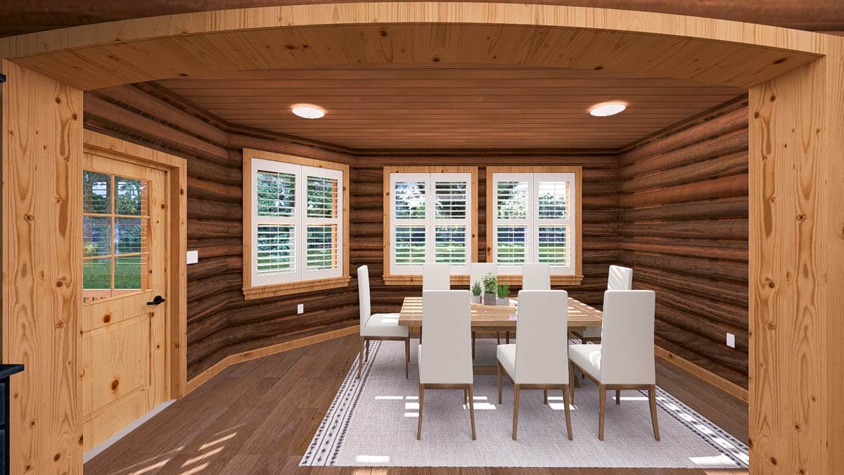 Plan 61569UT: 4-Bed Mountain Log Cabin House Plan with Warp-Around Porch - 4010 Sq Ft - Image #28 - Log Cabin, Mountain