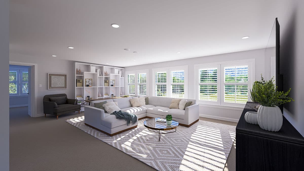 Plan 61570UT: Traditional 4-Car Garage with Second-Floor Apartment -  1414 Sq Ft - Image #8 - Country, Traditional