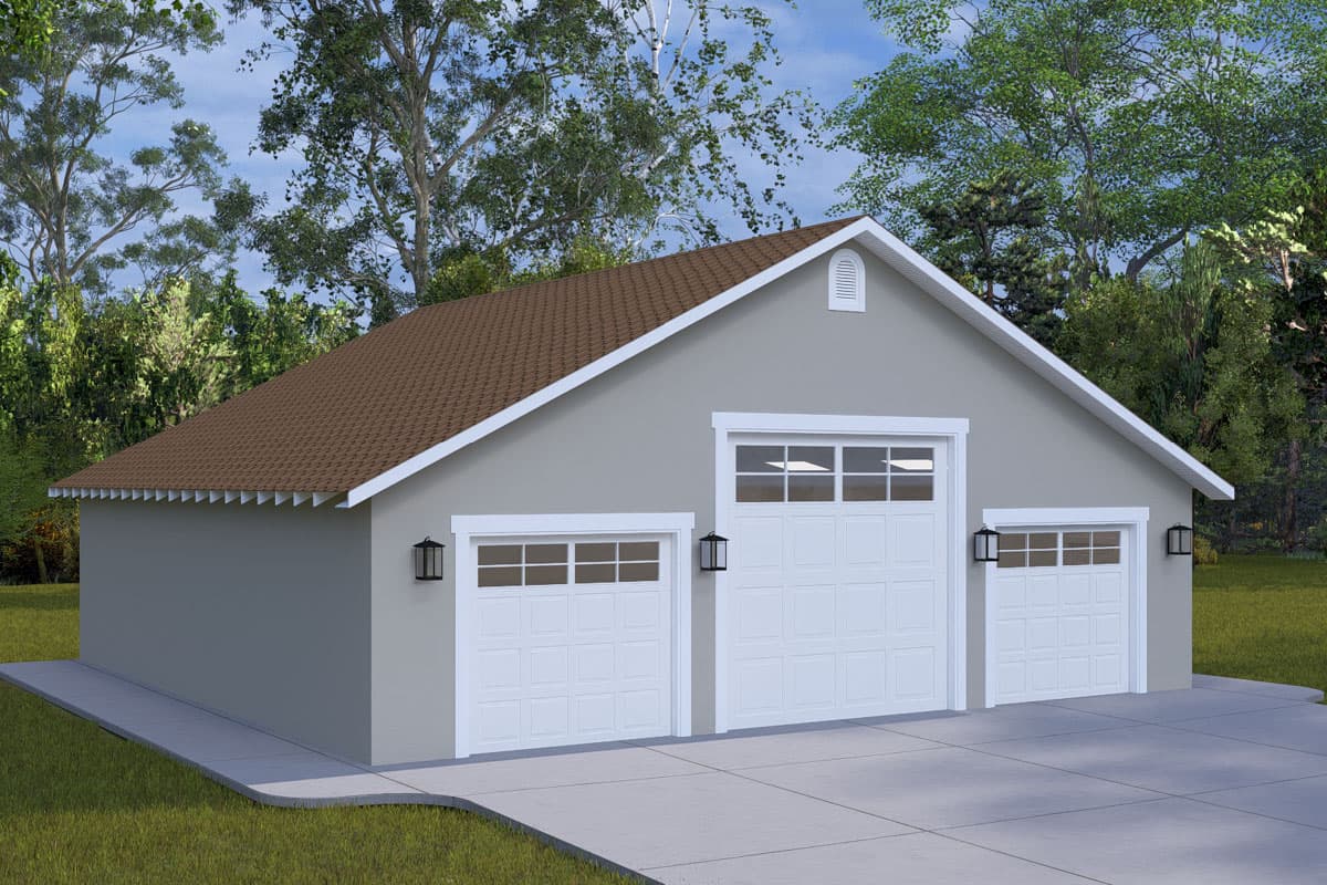 Plan 61572UT: 1700 Square Foot Detached Garage with RV Bay - Image #5 - Traditional