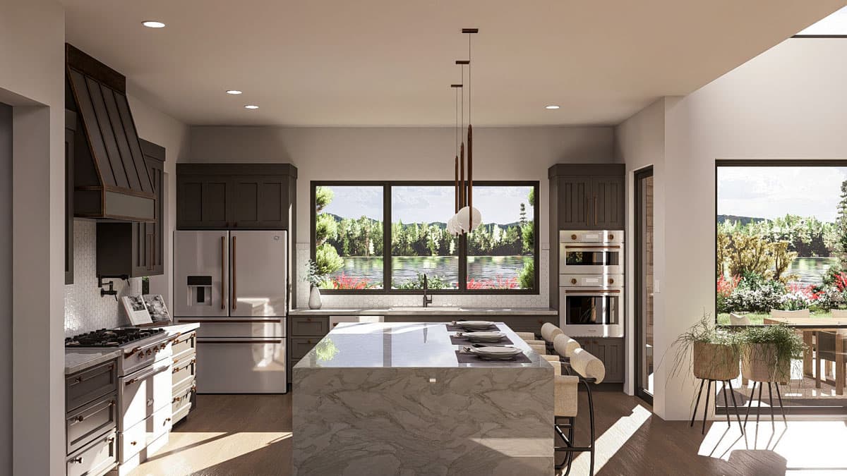Plan 623467DJ: 3-Bed Modern Mountain House Plan with Two-Story Great Room - 3097 Sq Ft  - Image #12 - Modern, Mountain, Northwest