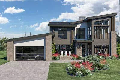 3-Bed Modern Mountain House Plan with Two-Story Great Room - 3097 Sq Ft 