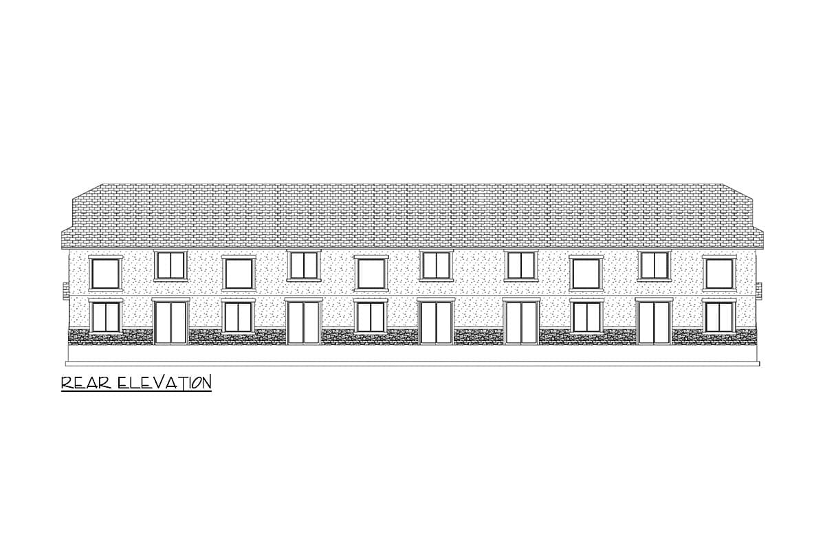 Plan 61575UT: Two-Story Five-Family House Plan with 3-Bedroom Units - 8642 Sq Ft  - Image #10 - Country, Traditional